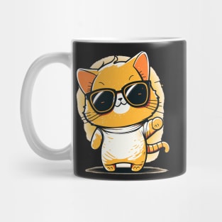 Cute ginger cat wearing sunglasses Mug